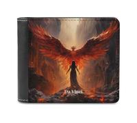 sinyumoney Phoenix Rising Da Vinci's Vision 3D Print Clutch Purse Credit Cards Coins RFID Blocking Leather Men's Wallet Craftsmanship Gifts 11.7cm*9.5cm
