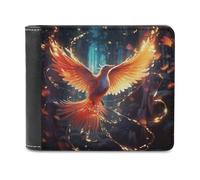 sinyumoney Phoenix Rising Fantasy Art 3D Print Clutch Purse Credit Card Holder Leather RFID Banknote Compartments Fashion Slim Wallets 11.7cm*9.5cm