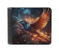 sinyumoney Phoenix Rising Fiery Bird Artwork 3D Print Clutch Purse Slots ID Window RFID Blocking Stylish Durable Wallets Craftsmanship Gifts 11.7cm*9.5cm