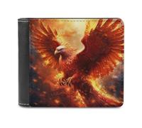 sinyumoney Phoenix Rising Firebird Artwork -1 3D Print Men's Wallet Card Slots Coin Leather RFID Banknote Compartments Minimalist Style Purse Gifts 11.7cm*9.5cm