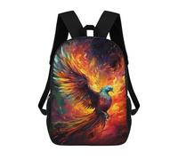 sinyumoney Phoenix Rising Firebird Artwork -3 Backpack School Bag Lightweight Casual Daypack School Backpacks for School/Work/Travel 17inch