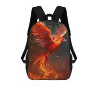 sinyumoney Phoenix Rising Firebird Artwork -8 Backpacks 3D Printed 17inch Kids School Backpack Outdoor Casual Daypack Casual Travel Bags for Middle School Students