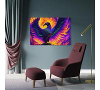 sinyumoney Phoenix Rising Firebird Artwork Art Work for Home Walls Wall Decor Ready to Hang for Bathroom Toilet Decor Large Canvas Wall Art for Living Room 16x24inch(40x60cm)