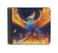 sinyumoney Phoenix Rising Mythical Firebird Art -2 3D Print Men's Wallet Card Slots Coin Leather RFID Banknote Compartments Minimalist Style Purse Gifts 11.7cm*9.5cm