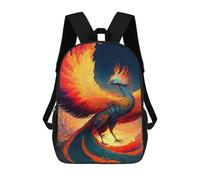 sinyumoney Phoenix Rising Mythical Firebird Artwork -3 Backpack School Bag Water Resistant School Bag Business Backpack for Boys/Girls/Teenagers 17inch