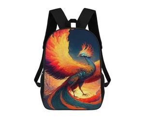 sinyumoney Phoenix Rising Mythical Firebird Artwork -3 Backpack School Bag Water Resistant School Bag Business Backpack for Boys/Girls/Teenagers 17inch
