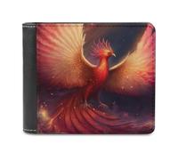 sinyumoney Phoenix Rising Mythical Firebird Artwork 3D Print Clutch Purse Card Slots ID Banknote Compartments Soft Convenient Leather Men's Wallet 11.7cm*9.5cm