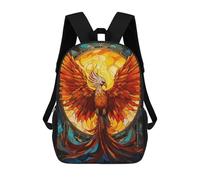 sinyumoney Phoenix Stained Glass School Backpack 3D Printed School Bags Boys Girls Laptop Backpack for Kids/Students/Adults 17inch