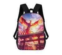 sinyumoney Phoenix Torii Pathway Japa Backpack Kids School Bag Boys Cartoon 3D Print Students Schoolbag Laptop Daypack for Boys Girls 17inch