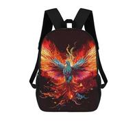 sinyumoney Phoenix Vintage Backpack with Pocket 3D Printed Backpacks, Travel Rucksacks Book Bags Kids School Bag 17inch