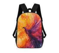sinyumoney Phoenix Watercolor Art 3D Printed 17inch School Bag Children's School Backpack Travel Backpacks Casual Fashion Bag for Kids School Students