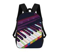 sinyumoney Piano Pop Art Children's School Backpack 3D Printed for Kids Travel Rucksacks Book Bags for Boys Elementary School Students 17inch