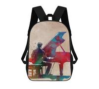 sinyumoney Piano Watercolor Art School Backpack Computer Rucksack for School/Work/Travel for School/Work/Travel 17inch