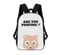 sinyumoney Pig Are You Pooping Animal School Backpack Daypacks Business Backpack Water Resistant Bookbag for Men/Women 17inch