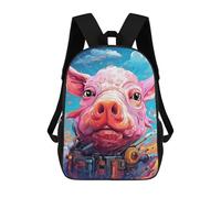 sinyumoney Pig Art Print-1 Children's Backpacks School Backpack 3D Printed for Kids Travel Rucksacks Book Bags Kids 17inch School Bag