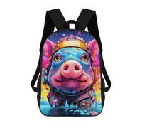 sinyumoney Pig Art Print 3D Printed 17inch Kids School Backpack School Bag Fashion Rucksacks for Boys Elementary And Middle School Students