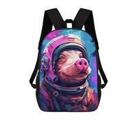 sinyumoney Pig Astronaut Space Suit-11 3D Printed 17inch Kids School Bag Rucksacks Children's School Fashion Casual Back Pack High Capacity Travel Book Bags