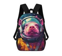sinyumoney Pig Astronaut Space Suit-12 Backpack School Bag Rucksack Casual Daypacks School Work Travel Bag for Teenage Girls Boys Women Men 17inch