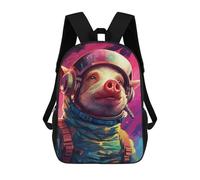 sinyumoney Pig Astronaut Space Suit-18 3D Printed 17inch School Bag Children's School Backpack Travel Backpacks Casual Fashion Bag for Kids School Students