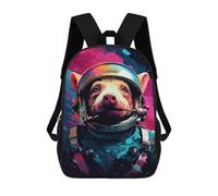sinyumoney Pig Astronaut Space Suit-23 3D Printed 17inch Kids School Bag Rucksacks Children's School Fashion Casual Back Pack High Capacity Travel Book Bags