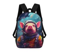 sinyumoney Pig Astronaut Space Suit-4 Children's School Backpack Fashion Casual 17inch 3D Printed School Bags Boy School Backpack Large Backpack