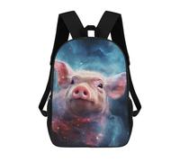 sinyumoney Pig in Space Kids Backpack, Backpack School Bag, Backpacks Kids School 3D Printed School Bags for Elementary And Middle School Students Teens Birthday Gift 17inch