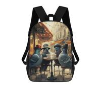 sinyumoney Pigeons at A Parisian Cafe School Backpack Business Laptop Rucksack Bag Unisex Casual Daypack for Boys/Girls/Teenagers 17inch