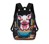 sinyumoney Piggy Ramen Night Backpack School Bag Backpack For Girls Boys Backpacks Large Capacity Kids Backpack Lightweight School Bags For Kids Students 17inch