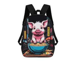 sinyumoney Piggy Ramen Night Backpack School Bag Backpack For Girls Boys Backpacks Large Capacity Kids Backpack Lightweight School Bags For Kids Students 17inch