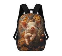 sinyumoney Piglet in Autumn Leaves School Backpack School Secondary High School College Backpack Travel for Men/Women 17inch