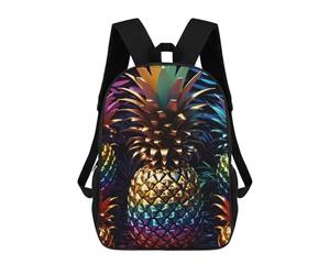 sinyumoney Pineapple Metallic School Backpack Water Resistant Computer Rucksack for Campus Outdoor Travel Sports 17inch