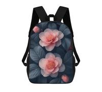 sinyumoney Pink And Black Flowers Backpack, Children's Backpack, Student School Bag Bookbag Rucksack, 3D Printed School Bag for Boys Girls 17inch