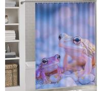 sinyumoney Pink And White Frogs Washable Waterproof Cloth Fabric Decor Bath Curtains for Bathtub Shower Stall 64.17x70.87Inch（163x180cm）