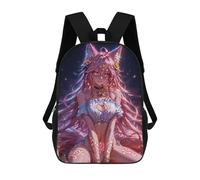 sinyumoney Pink Anime Fox Girl Backpack School Computer Rucksack for School/Work/Travel- Perfect for Travel, Work And Daily Use 17inch