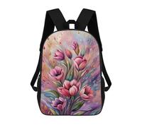 sinyumoney Pink Blossom Flower School Bags Large Lightweight Casual Backpack for Camping Outdoor Adventures And Daily Travel 17inch