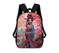 sinyumoney Pink Cherry Blossom Backpacks Kids School Backpack Fashion School Bag 3D Printed School Bag for Boys Elementary And Middle School Students 17inch