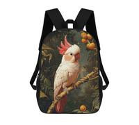sinyumoney Pink Cockatoo in Tropical Setting Backpack School Lightweight Schoolbag Dayback Bookbag College for Men/Women 17inch