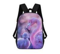 sinyumoney Pink Flamingo And Chick School Backpack 3D Printed Children's 17inch Backpacks Bag Bookbag for Kids Boy Girl Book Bags Kids School Bag Travel Rucksacks