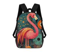 sinyumoney Pink Flamingo Art Print Vibrant Pink Flamingo Art Prints Modern Tropical Decor School Bags Water Resistant Travel Backpack Computer Bag for School/Work/Travel 17inch