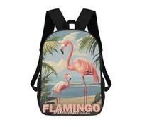 sinyumoney Pink Flamingo Kids Backpack, Kids School Bag 3D Printed School Backpacks for Boys And Teenager School Students 17inch