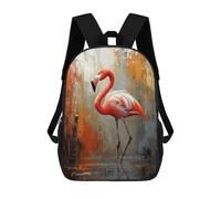 sinyumoney Pink Flamingo Painting Rucksack Large School Backpack for Boys - Perfect for Travel, Work And Daily Use 17inch