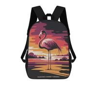 sinyumoney Pink Flamingo Sunset Backpack School Water Resistant Travel Backpack Computer Bag for School/Work/Travel 17inch