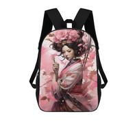 sinyumoney Pink Flowers Girls Backpacks Kids School Backpack School Bag 3D Printed School Bag for Boys Elementary And Middle School Students 17inch