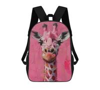 sinyumoney Pink Giraffe Painting Artwork School Bags School Secondary High School College Backpack Travel for Boys/Girls/Teenagers 17inch