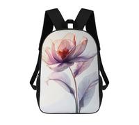 sinyumoney Pink Iris Flowers Backpack School Bag Travel College Rucksack Backpacks for Boys/Girls/Teenagers 17inch