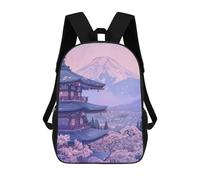 sinyumoney Pink Japan Painting Backpacks Kids School Backpack School Bag 3D Printed School Bag for Boys Elementary And Middle School Students 17inch