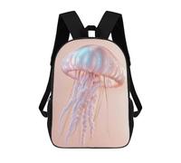 sinyumoney Pink Jellyfish Illustration Rucksack Lightweight Airport College Students Back Pack- Perfect for Travel, Work And Daily Use 17inch