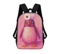 sinyumoney Pink Penguin with Toilet Paper Hat Backpack School Water Resistant Computer Rucksack for Boys/Girls/Teenagers 17inch