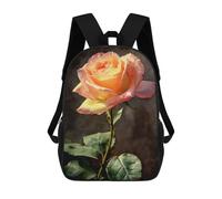sinyumoney Pink Rose Backpacks Kids 17inch School Backpack School Bag 3D Printed School Bag for Boys Elementary And Middle School Students