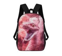 sinyumoney Pink Snake with Smoke Kids Backpack Girls 3D School Bags, Children's Rucksack Toddler Schoolbag,Casual Daypacks Fashion Bookbag Bag 17inch